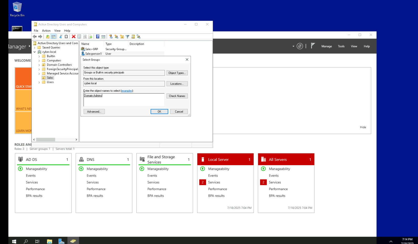 Giving Admin permissions